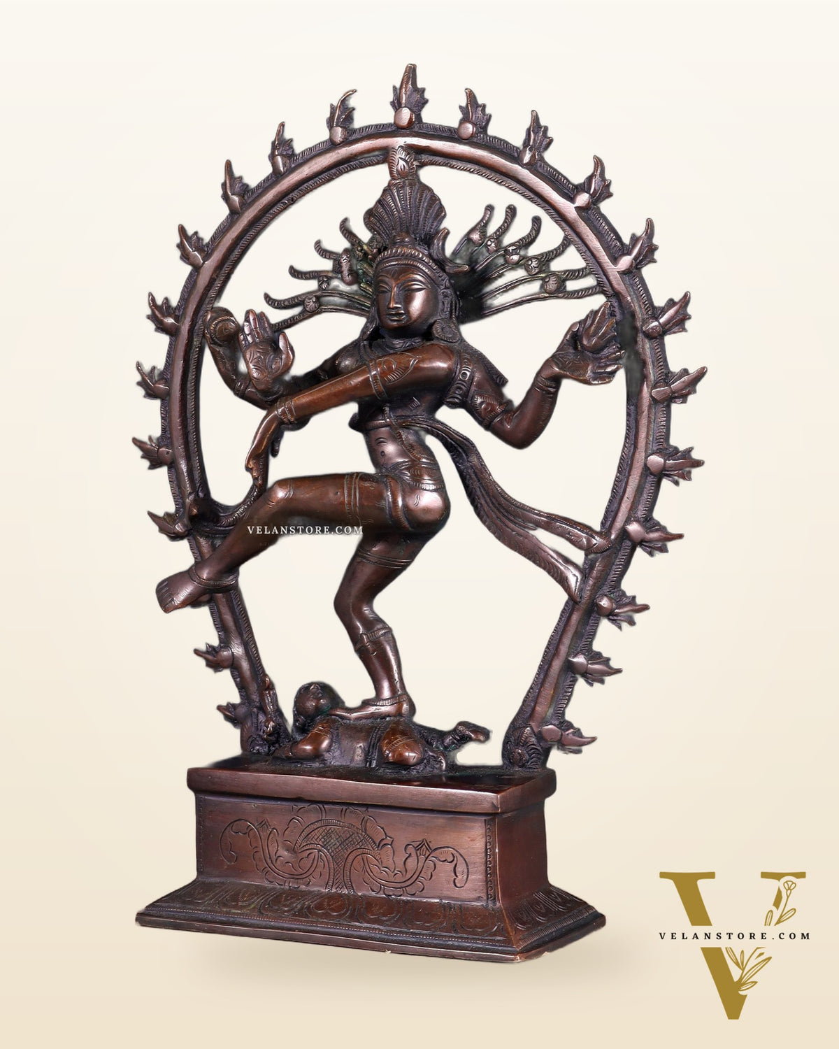 Chola Style Brass Nataraja Statue – Vintage Tone | 12"