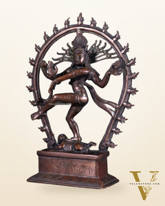 Chola Style Brass Nataraja Statue – Vintage Tone | 12"
