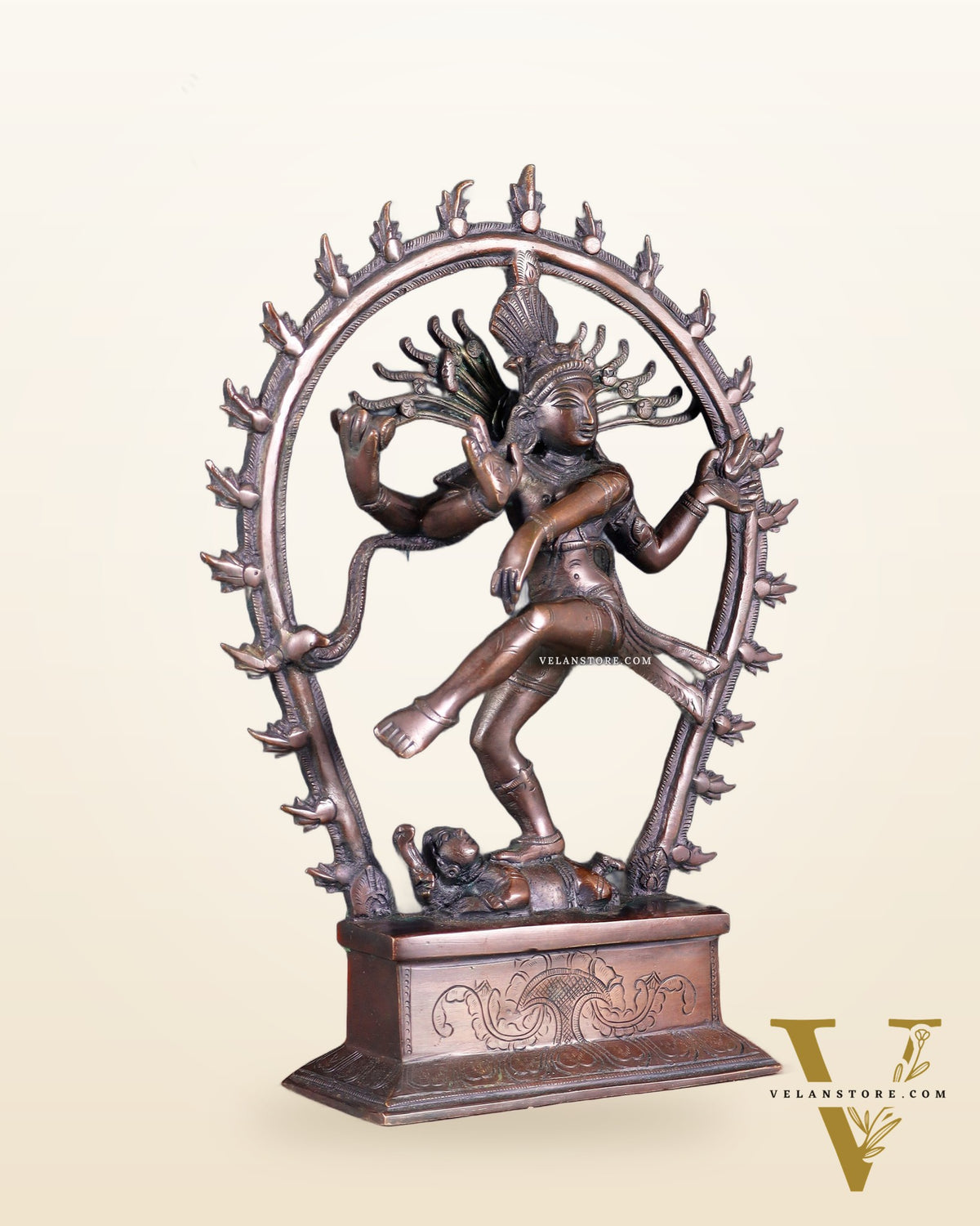 Chola Style Brass Nataraja Statue – Vintage Tone | 12"