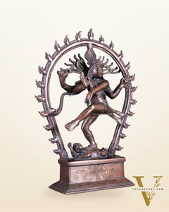 Chola Style Brass Nataraja Statue – Vintage Tone | 12"