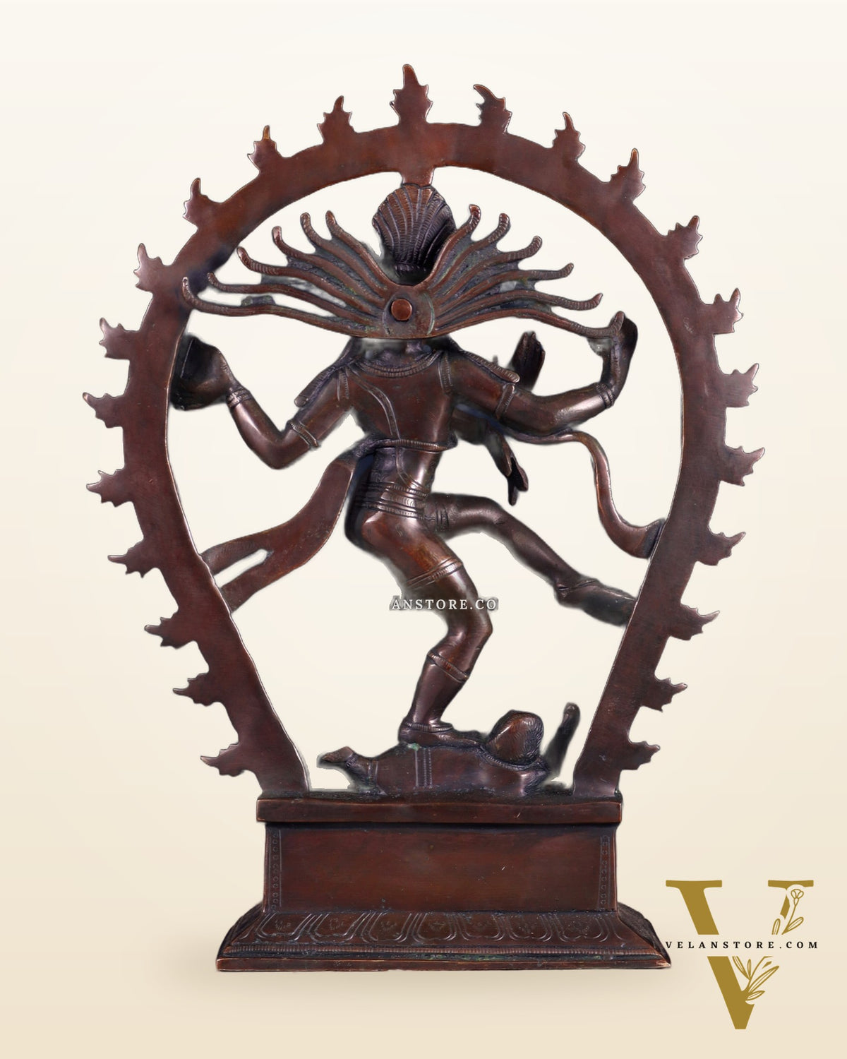 Chola Style Brass Nataraja Statue – Vintage Tone | 12"