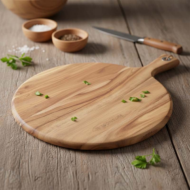 Circular Acacia Wood Chopping Board
