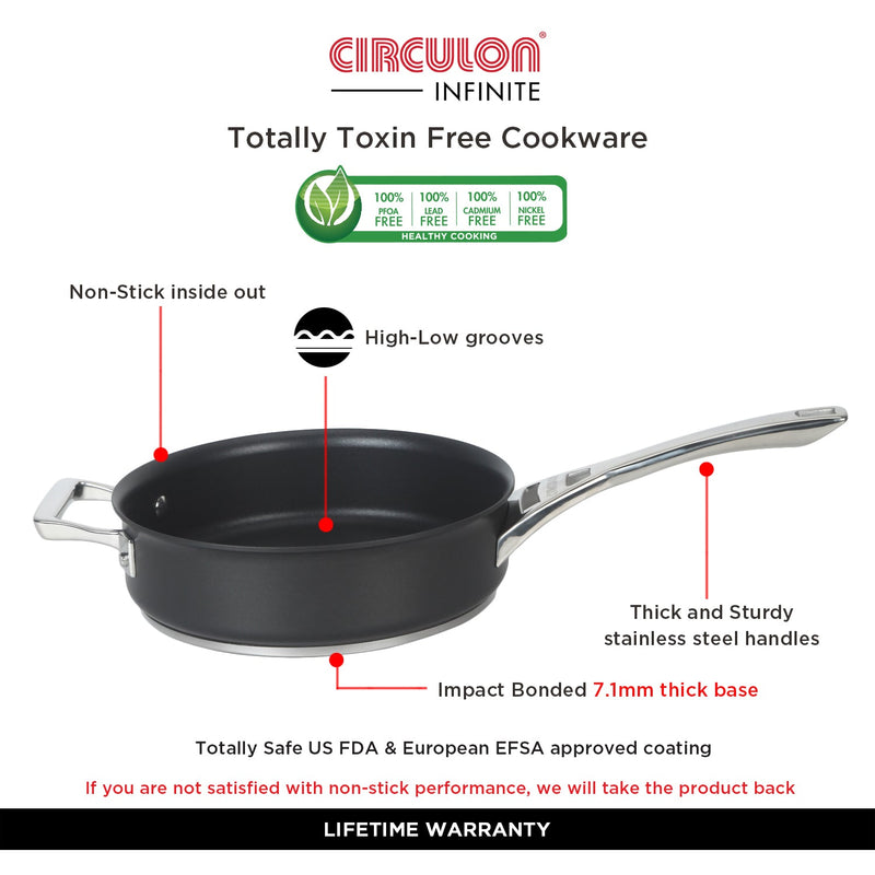 Circulon Momentum 24cm Non-Stick Sautepan/Deep Frypan with Lid