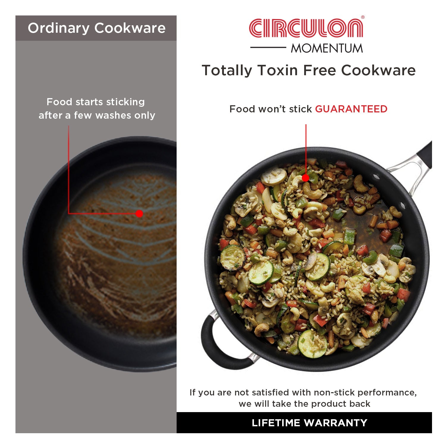 Circulon Momentum Non-Stick 27cm  Stirfry/Wok with Handle