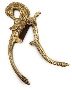 Handcrafted Brass Sarota Nut Cutter, Traditional Peetal Supari Cutter, Antique Pitala Betel Nutcracker, Vintage Pittal Areca Nut Slicer, Gold, 7 Inch, 1 Piece