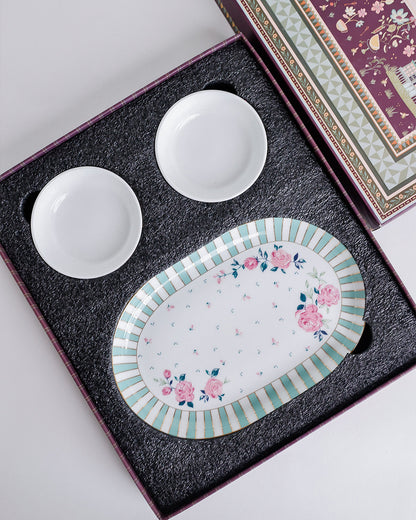 Magique by The Wishing Chair x Clay Craft, Portrait of a Rose Charlie Platter Medium with Munch Bowl Set of 3