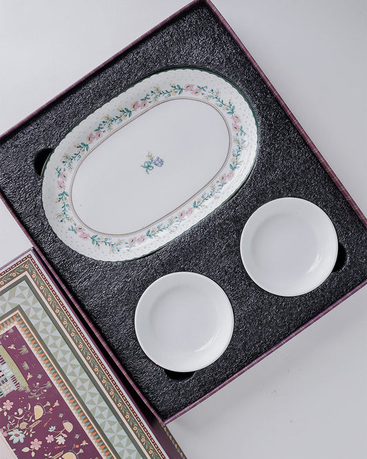 Magique by The Wishing Chair x Clay Craft, Emerald Ribbon Charlie Platter Medium with Munch Bowl Set of 3