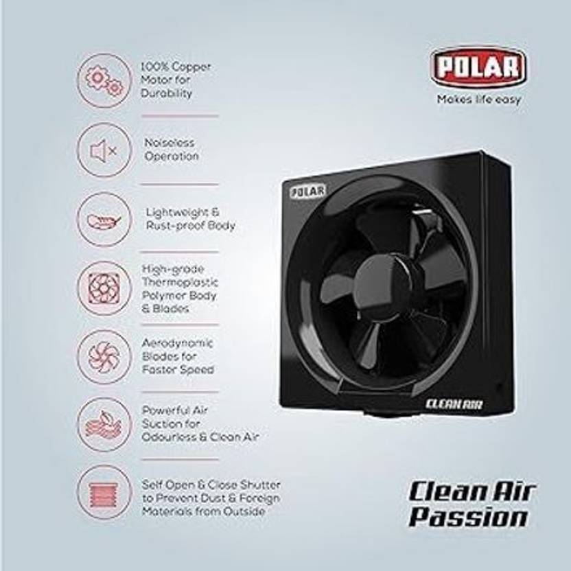 Polar Clean Air Passion 150 MM Black Wall Fan-3