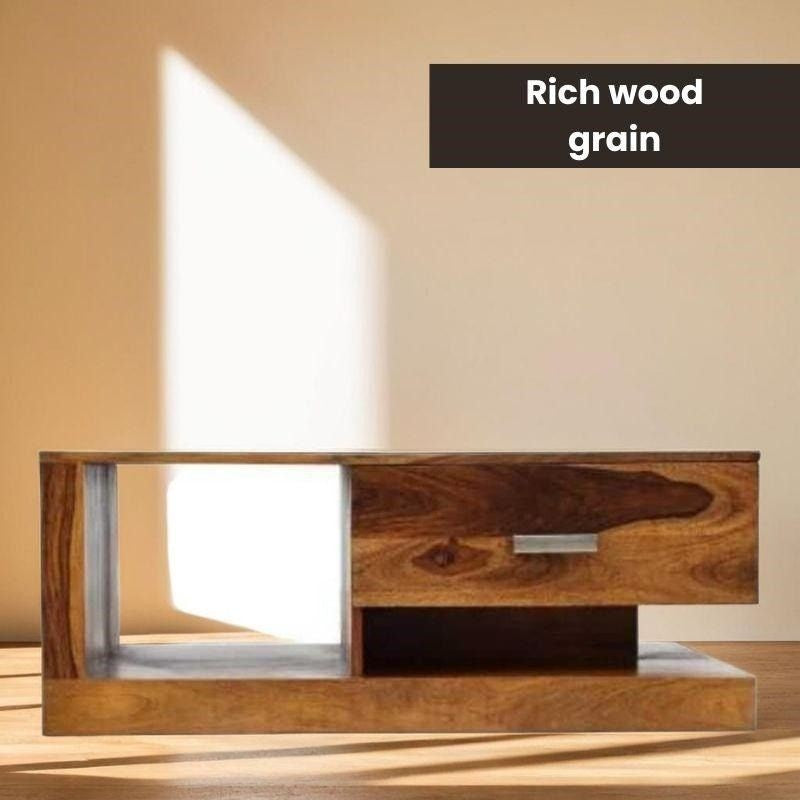 Avana Solid Sheesham Wood Coffee Table | Smart Storage, Modern Design for Living Room Coffee table by Woodensure