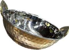Hammered Antique Dark Tone Design Steel Copper Kadhai Kadhai Wok Bowl, Serving Dishes, Tableware-3