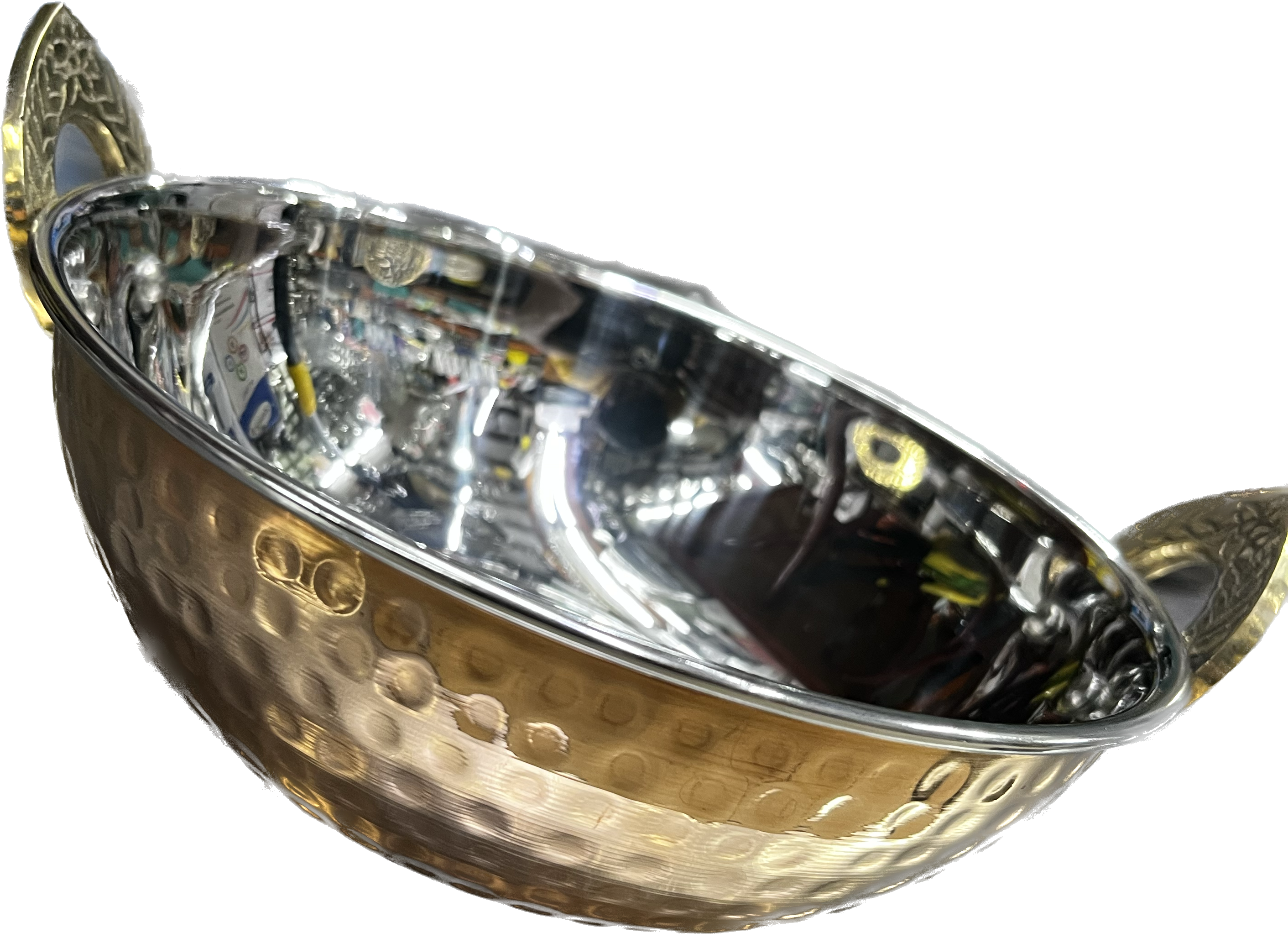 Hammered Antique Dark Tone Design Steel Copper Kadhai Kadhai Wok Bowl, Serving Dishes, Tableware-3