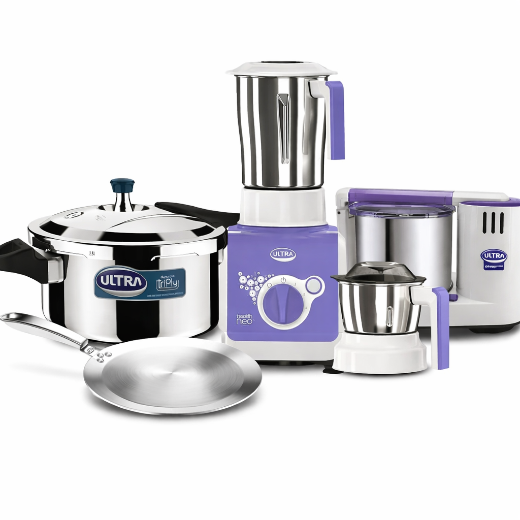Ultra/Elgi Ultra Complete Kitchen Combo - Wet Grinder, Mixer, Cooker & Tawa Bundle