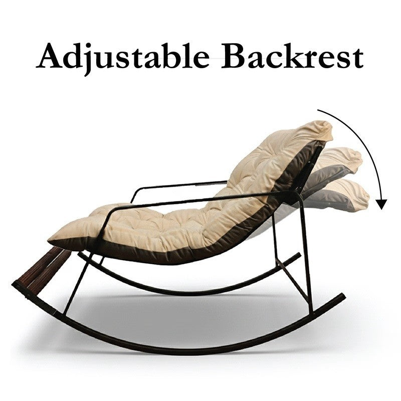 Comfy Rocking Chair With Adjustable Backrest and Foot Massager for Extra Comfort | Relaxing Indoor & Outdoor Swaying Chair