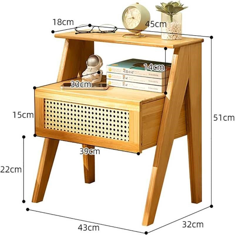 Stylish Nightstand Table with Drawer and Shelf