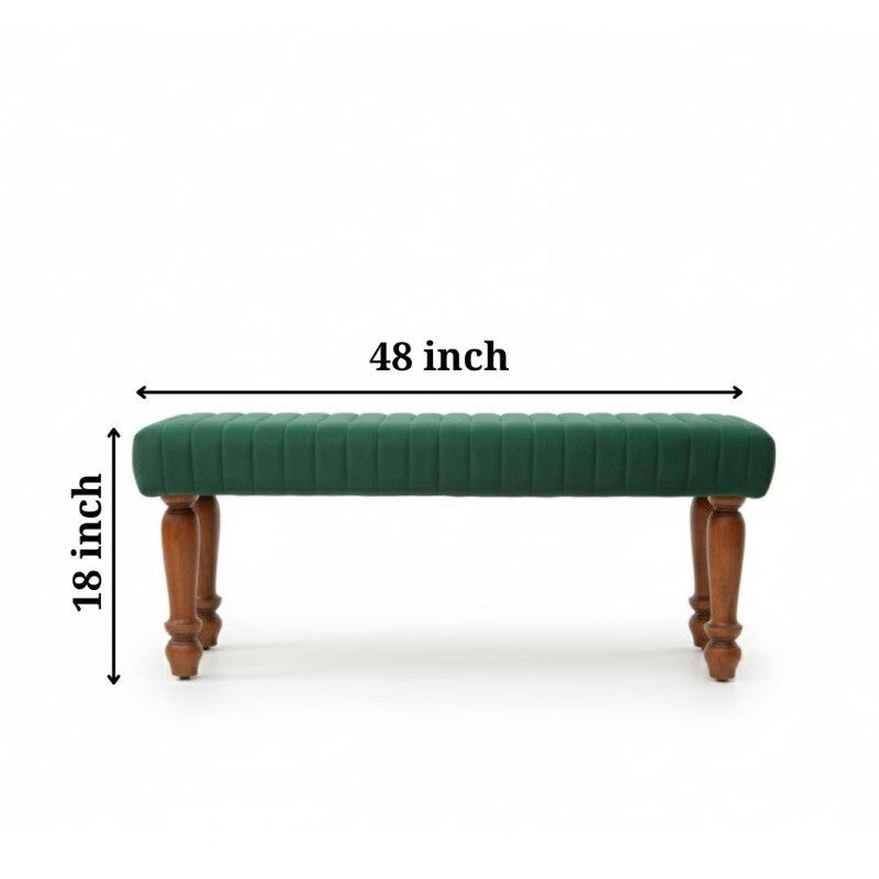 Piccolo Upholstered Bench (Dark Olive Green)