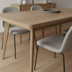 Aero Solid Wood Dining Table, Acacia Rectangular Top, 60x36 Inch Modern Minimalist