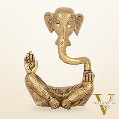 Contemporary Brass Modern Ganesha Idol | 6" Height | Artistic Expression