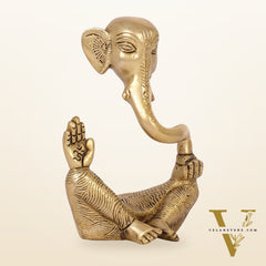 Contemporary Brass Modern Ganesha Idol | 6" Height | Artistic Expression