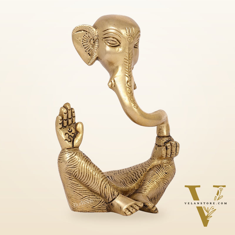Contemporary Brass Modern Ganesha Idol | 6" Height | Artistic Expression