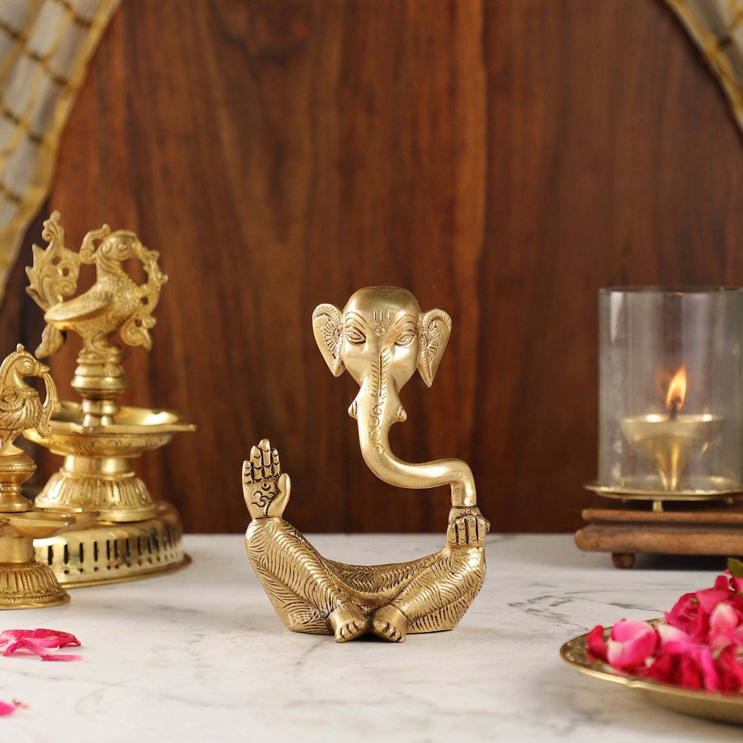Contemporary Brass Modern Ganesha Idol | 6" Height | Artistic Expression