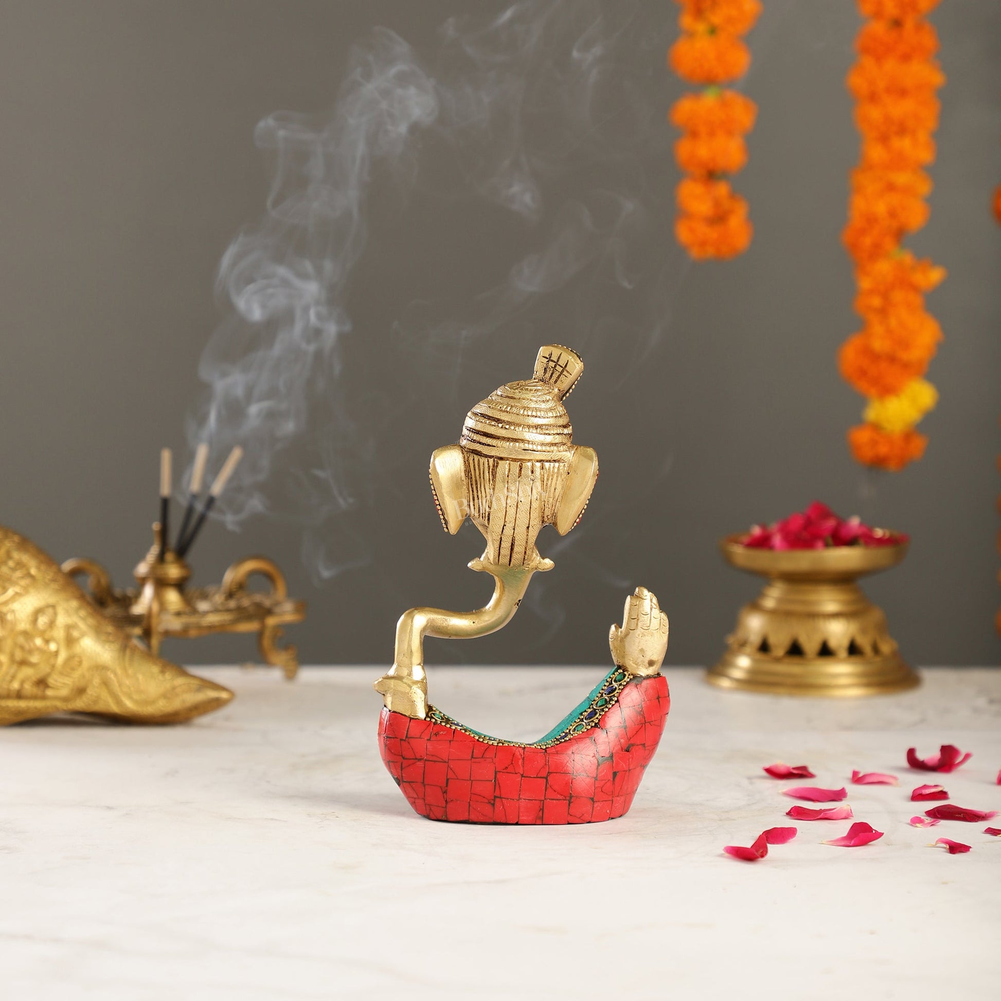 Contemporary Brass Pagadi Ganesha Idol | 7" Height