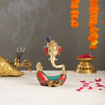 Contemporary Brass Pagadi Ganesha Idol | 7" Height