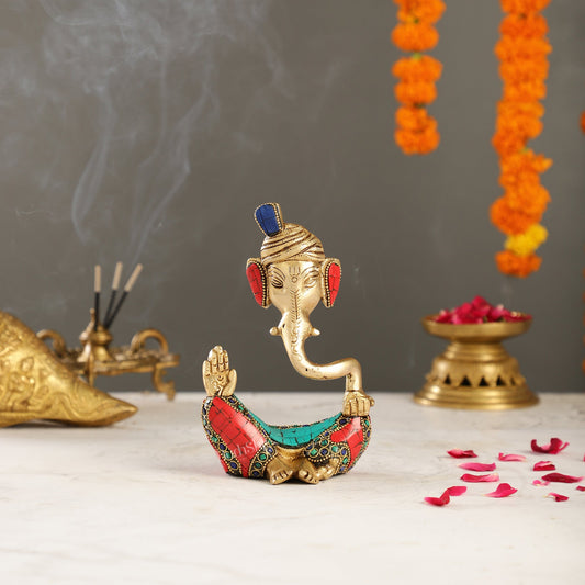 Contemporary Brass Pagadi Ganesha Idol | 7" Height