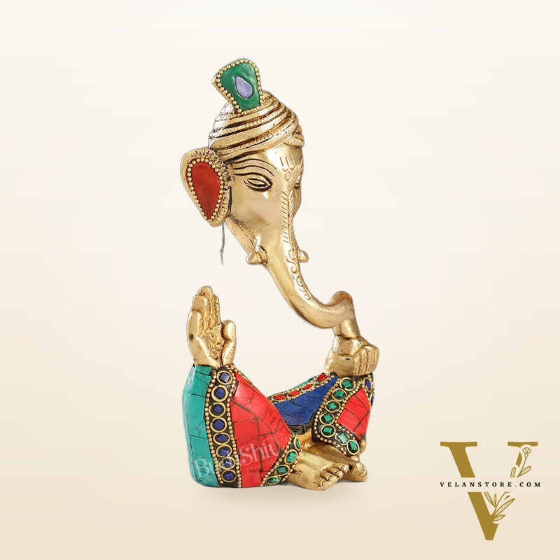 Contemporary Brass Pagadi Ganesha Idol | 7 inch