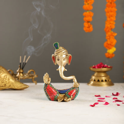 Contemporary Brass Pagadi Ganesha Idol | 7 inch