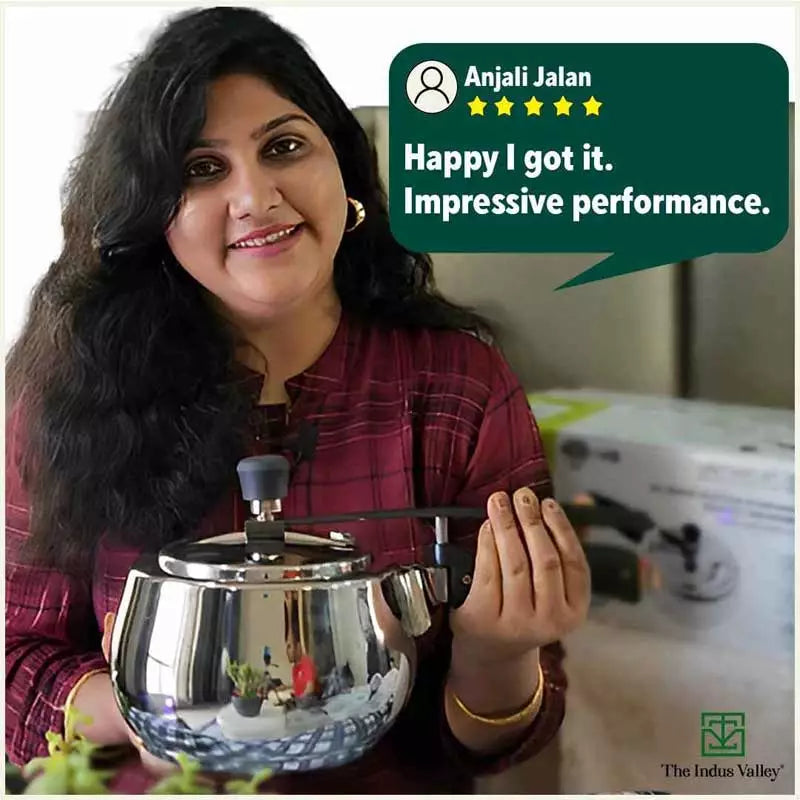 QuicKooker Stainless Steel Pressure Cooker, Premium Quality, Inner Lid, Tri-ply (3 Layer) Heavy Bottom, 100% Safe, ISI Certified, 5 Yr Warranty, Induction & Gas, 3/5L