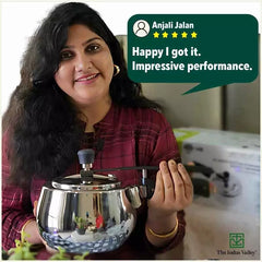 QuicKooker Stainless Steel Pressure Cooker, Premium Quality, Inner Lid, Tri-ply (3 Layer) Heavy Bottom, 100% Safe, ISI Certified, 5 Yr Warranty, Induction & Gas, 3/5L