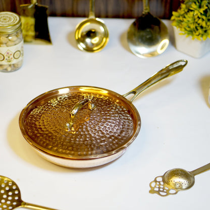 Copper Frypan With Lid (Tincoated)
