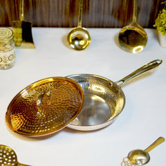Copper Frypan With Lid (Tincoated)