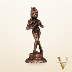 Copper Krishna Idol | Height 4.5 inch | BudhShiv Brass Handicrafts