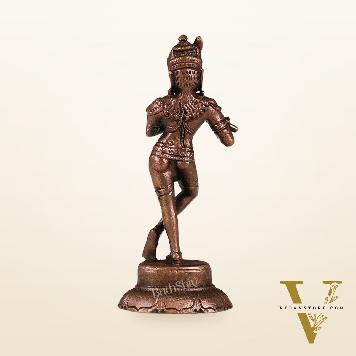 Copper Krishna Idol | Height 4.5 inch | BudhShiv Brass Handicrafts