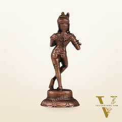 Copper Krishna Idol | Height 4.5 inch | BudhShiv Brass Handicrafts