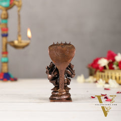 Copper Narsimha Lakshmi Idol | Height 4.5 inch | BudhShiv Brass Handicrafts