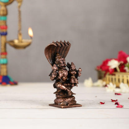 Copper Narsimha Lakshmi Idol | Height 4.5 inch | BudhShiv Brass Handicrafts