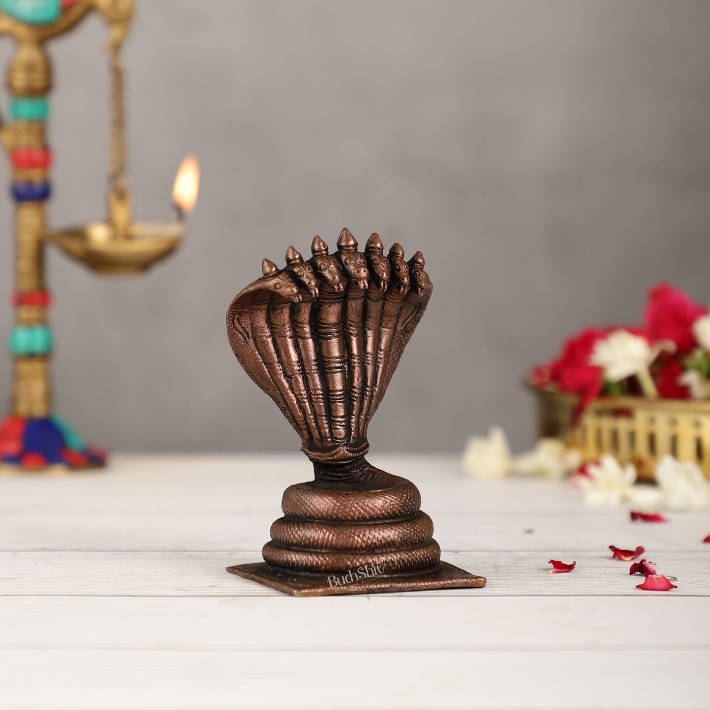 Copper Sheshanaaga Peeta Singhasan | Height 4.5 Inch