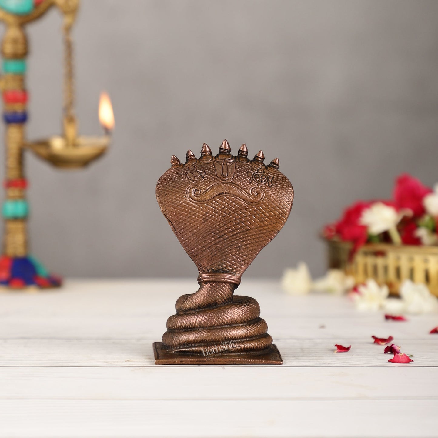 Copper Sheshanaaga Peeta Singhasan | Height 4.5 Inch