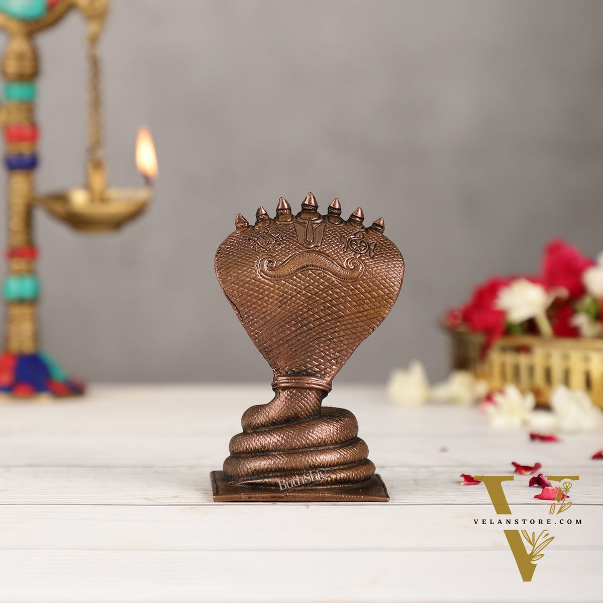 Copper Sheshanaaga Peeta Singhasan | Height 4.5 Inch