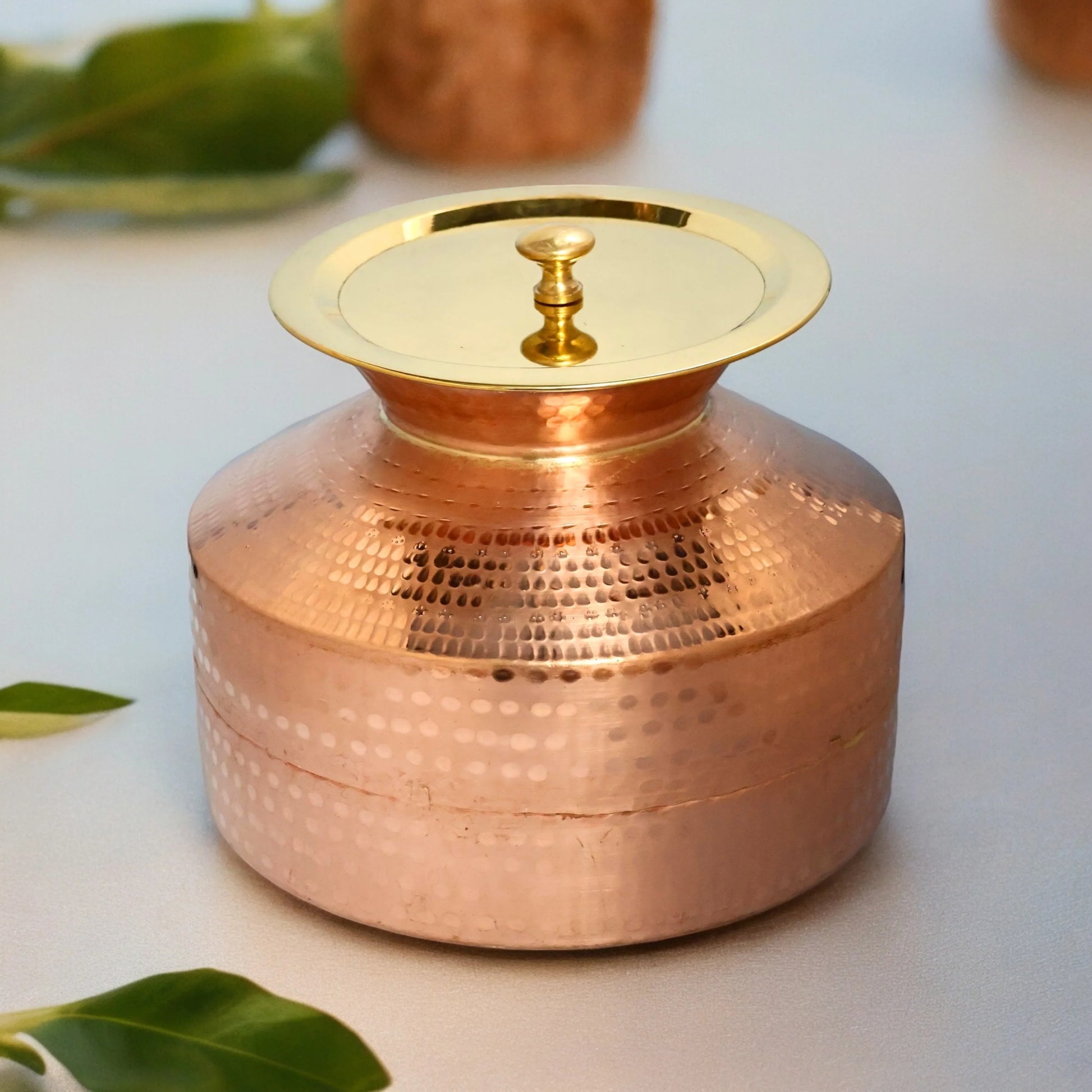 Hand Made Indian Style Water Gagar (Dispenser) Set with Stand, lid and Water Ladle