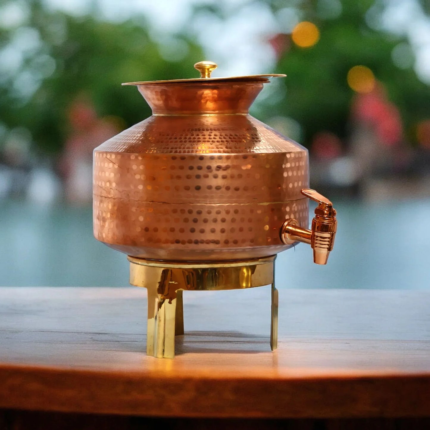 Handmade Pure Copper Water Dispenser With Stand