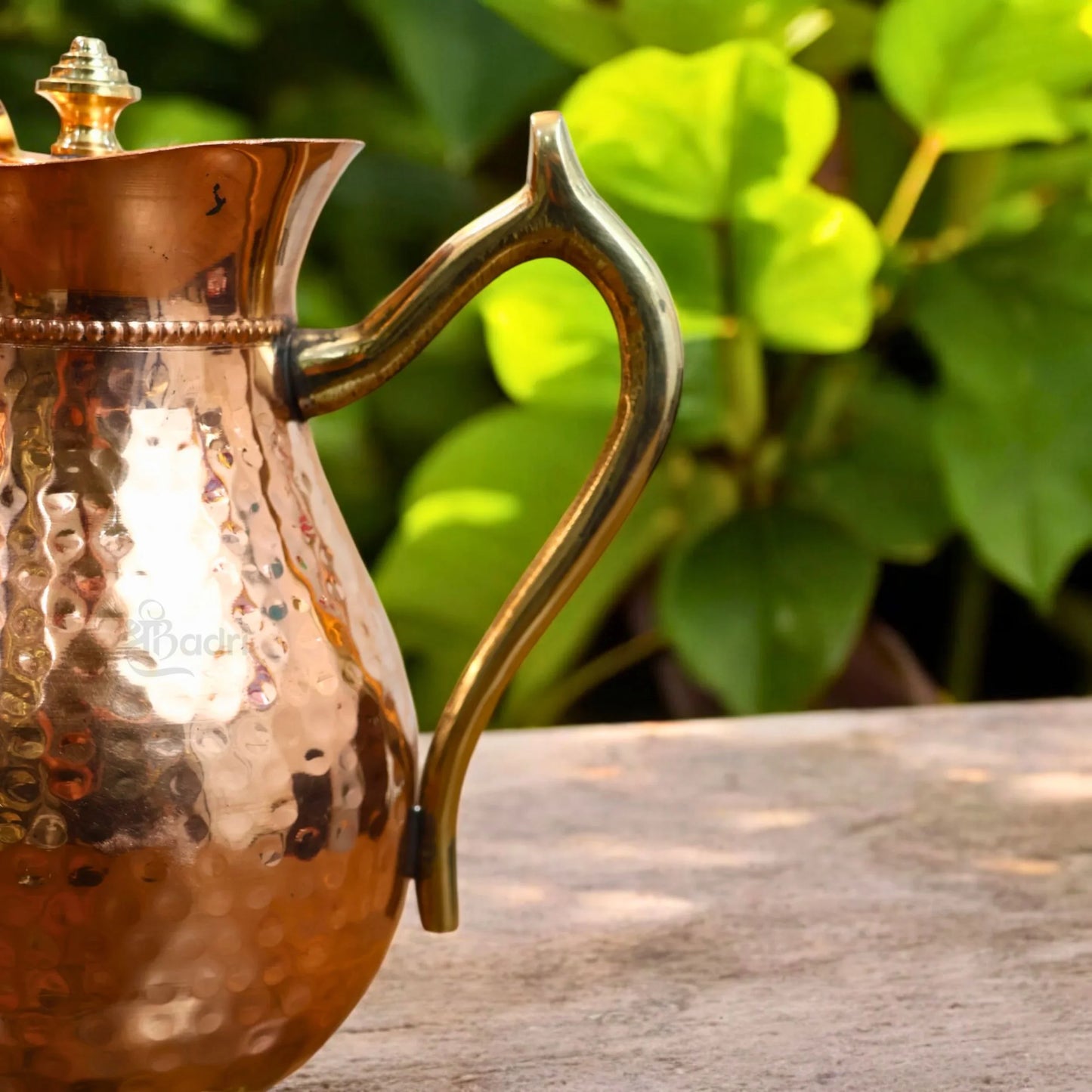 Pure Copper Water Jug with Lid – Hand-Hammered Royal Design by Shribadri