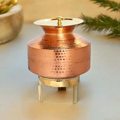 Hand Made Indian Style Water Gagar (Dispenser) Set with Stand, lid and Water Ladle