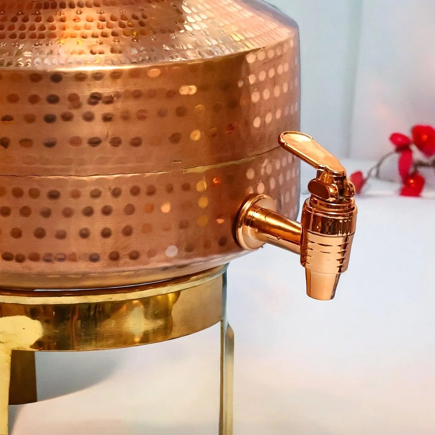 Handmade Pure Copper Water Dispenser With Stand