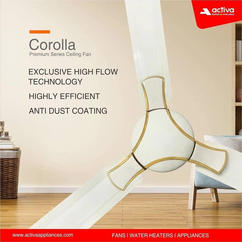 ACTIVA Corolla 1200 mm, 390 RPM High Speed Air Delivery, 50 W,Energy Efficient, BEE Approved One Star Rating, Anti Dust Coating Ceiling fan 2 Years-4