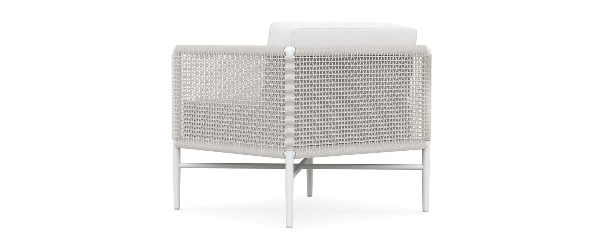 Roza Outdoor Garden Balcony Sofa Set 2 Seater and 2 Single Seater With 1 Center Table Set, Braid & Rope (White + Beige)