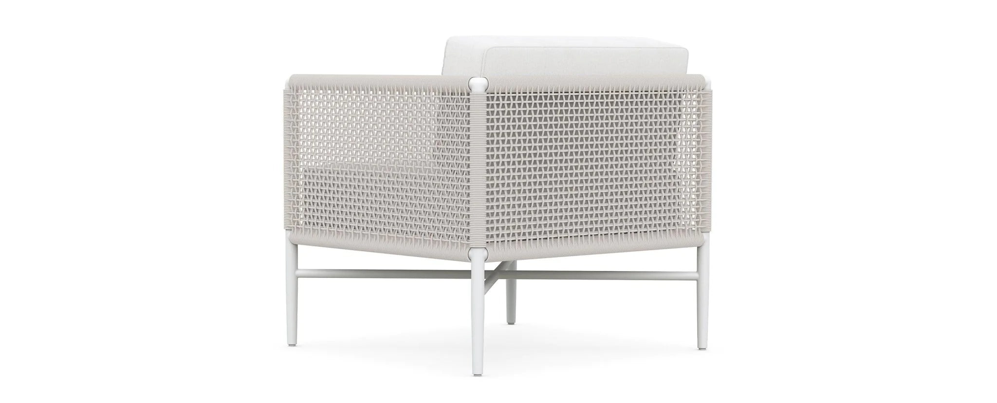 Roza Outdoor Garden Balcony Sofa Set 2 Seater and 2 Single Seater With 1 Center Table Set, Braid & Rope (White + Beige)