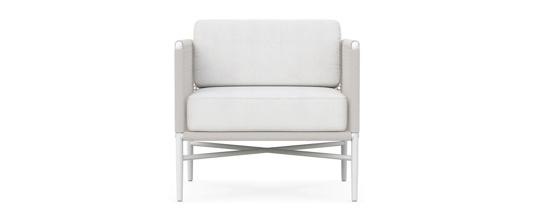 Roza Outdoor Garden Balcony Sofa Set 2 Seater and 2 Single Seater With 1 Center Table Set, Braid & Rope (White + Beige)